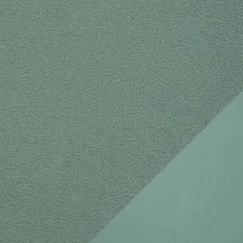 Preview: Teddy Plüsch Minky Bouclé in Altmint, mit der Fleece-Abseite